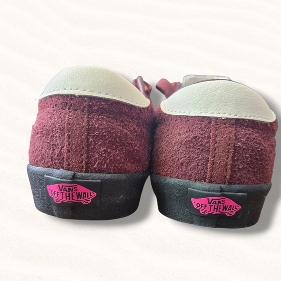 Vans Sport Low Top Suede Maroon Pink Stripe Women's Size 8 Sneakers Shoes - Picture 5 of 9